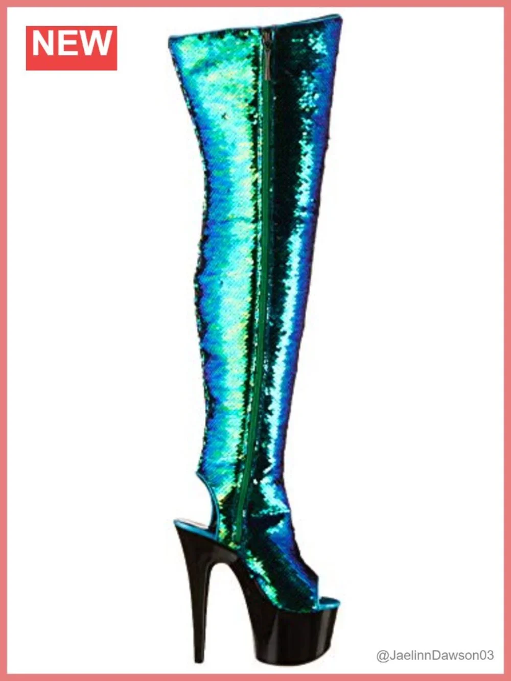 Over the Knee Glitter Sequins Boots Stiletto High Heel Party Shoes